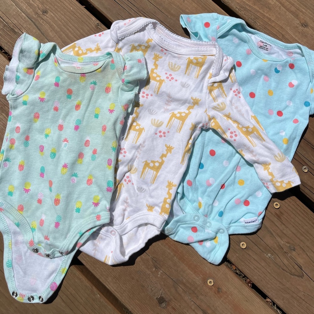 3pc bundle of baby girl onesies